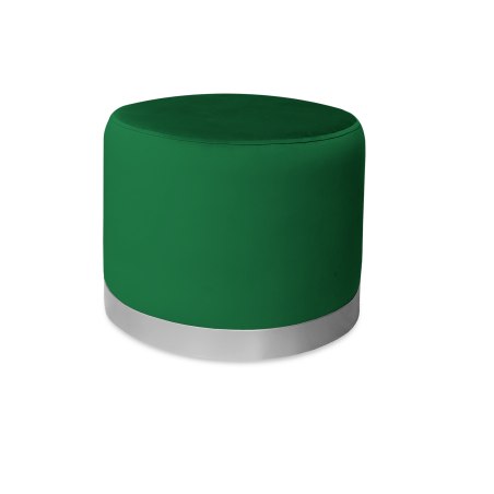 Pufa LUX welurowa z szarą podstawą MG25 – elegancka pufa glamour do salonu