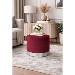 Pufa LUX welurowa z szarą podstawą MG31 – elegancka pufa glamour do salonu