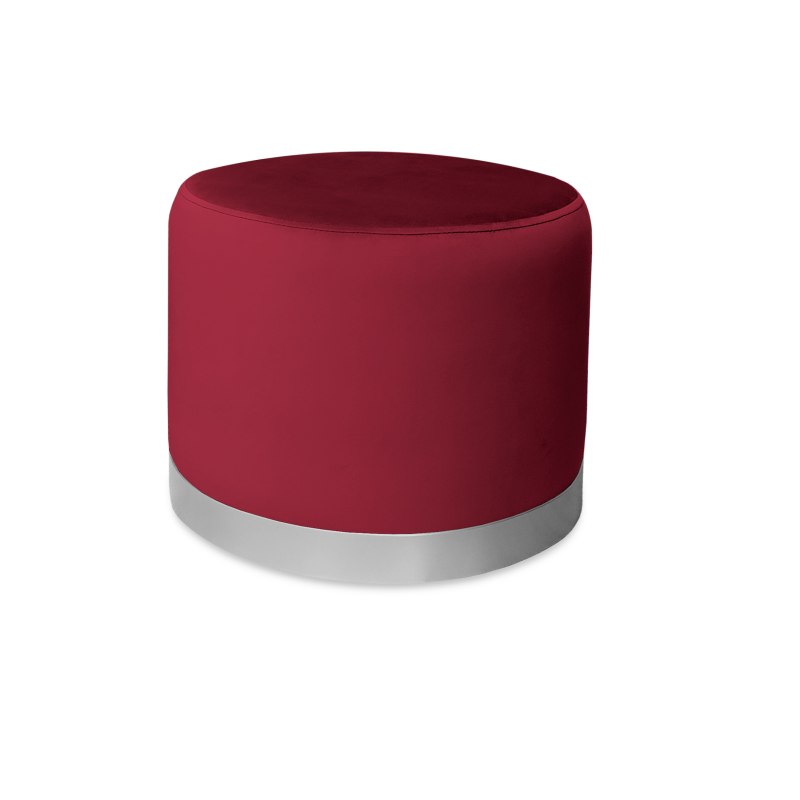 Pufa LUX welurowa z szarą podstawą MG31 – elegancka pufa glamour do salonu