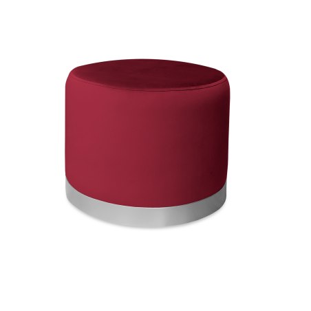 Pufa LUX welurowa z szarą podstawą MG31 – elegancka pufa glamour do salonu