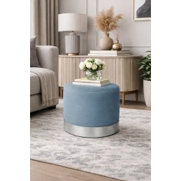 Pufa LUX welurowa z szarą podstawą MG33 – elegancka pufa glamour do salonu