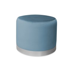 Pufa LUX welurowa z szarą podstawą MG33 – elegancka pufa glamour do salonu