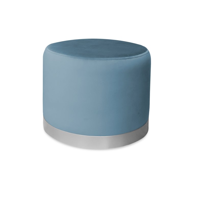 Pufa LUX welurowa z szarą podstawą MG33 – elegancka pufa glamour do salonu