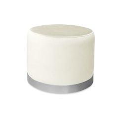 Pufa LUX welurowa z szarą podstawą MG50 – elegancka pufa glamour do salonu