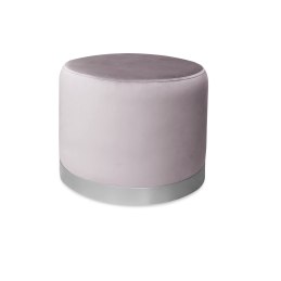 Pufa LUX welurowa z szarą podstawą MG55 – elegancka pufa glamour do salonu