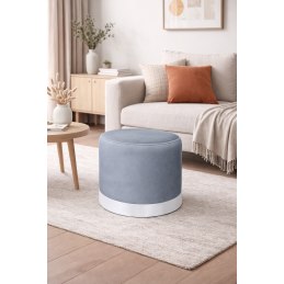 Pufa LUX welurowa z białą podstawą BL06 – elegancka pufa glamour do salonu