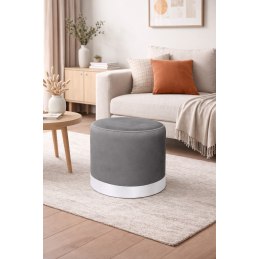 Pufa LUX welurowa z białą podstawą BL14 – elegancka pufa glamour do salonu