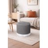 Pufa LUX welurowa z białą podstawą BL14 – elegancka pufa glamour do salonu
