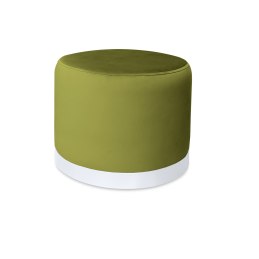 Pufa LUX welurowa z białą podstawą BL75 – elegancka pufa glamour do salonu