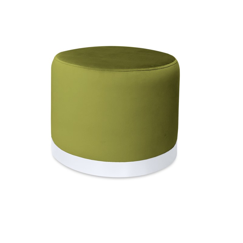 Pufa LUX welurowa z białą podstawą BL75 – elegancka pufa glamour do salonu