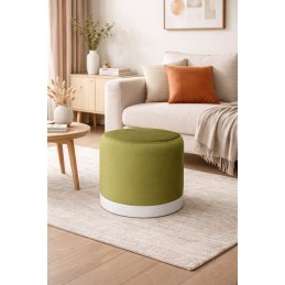 Pufa LUX welurowa z białą podstawą BL75 – elegancka pufa glamour do salonu