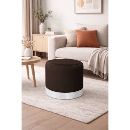 Pufa LUX welurowa z białą podstawą MG05 – elegancka pufa glamour do salonu