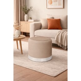 Pufa LUX welurowa z białą podstawą MG06 – elegancka pufa glamour do salonu