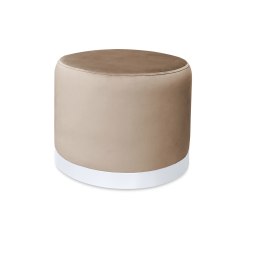 Pufa LUX welurowa z białą podstawą MG06 – elegancka pufa glamour do salonu