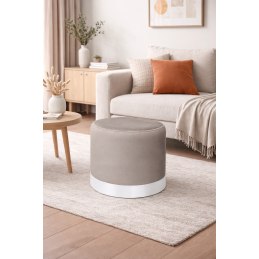 Pufa LUX welurowa z białą podstawą MG09 – elegancka pufa glamour do salonu