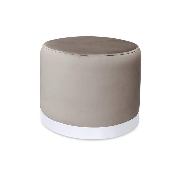 Pufa LUX welurowa z białą podstawą MG09 – elegancka pufa glamour do salonu