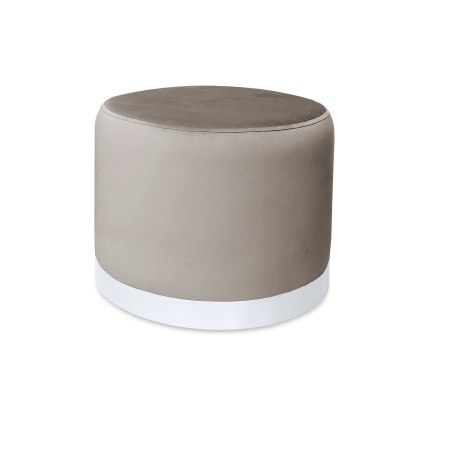 Pufa LUX welurowa z białą podstawą MG09 – elegancka pufa glamour do salonu