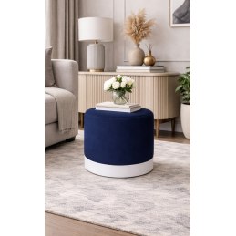 Pufa LUX welurowa z białą podstawą MG16 – elegancka pufa glamour do salonu