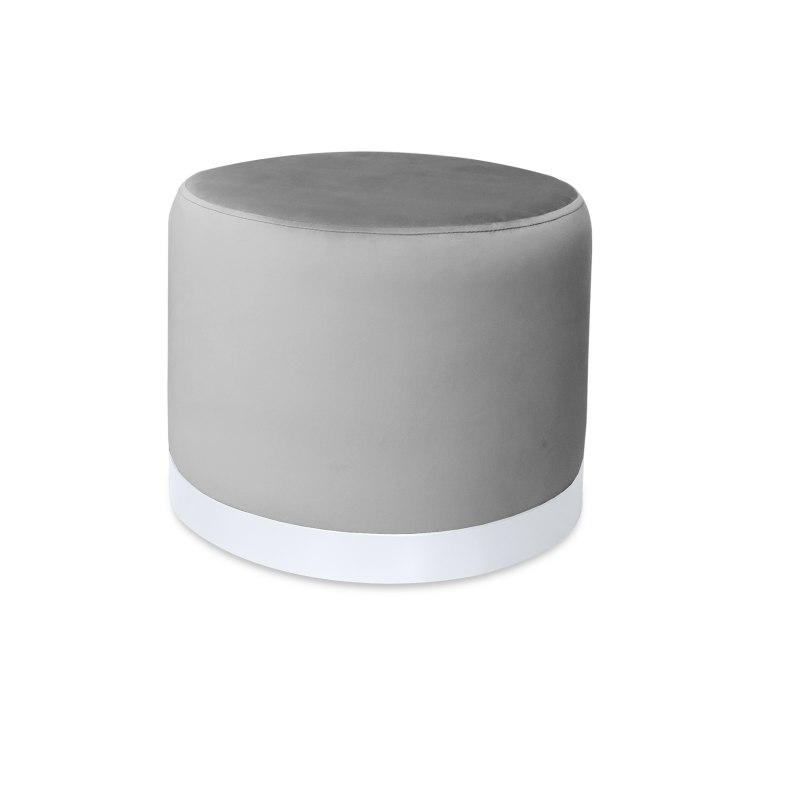 Pufa LUX welurowa z białą podstawą MG17 – elegancka pufa glamour do salonu
