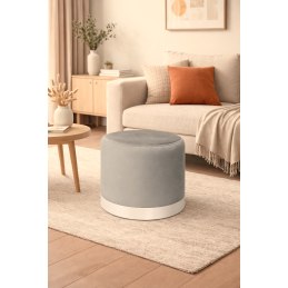 Pufa LUX welurowa z białą podstawą MG17 – elegancka pufa glamour do salonu