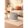 Pufa LUX welurowa z białą podstawą MG17 – elegancka pufa glamour do salonu