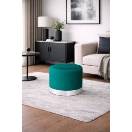 Pufa LUX welurowa z białą podstawą MG20 – elegancka pufa glamour do salonu