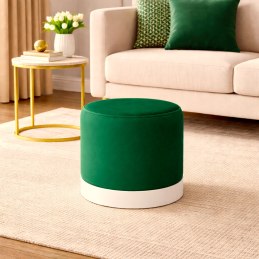 Pufa LUX welurowa z białą podstawą MG25 – elegancka pufa glamour do salonu