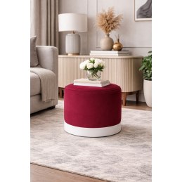 Pufa LUX welurowa z białą podstawą MG31 – elegancka pufa glamour do salonu