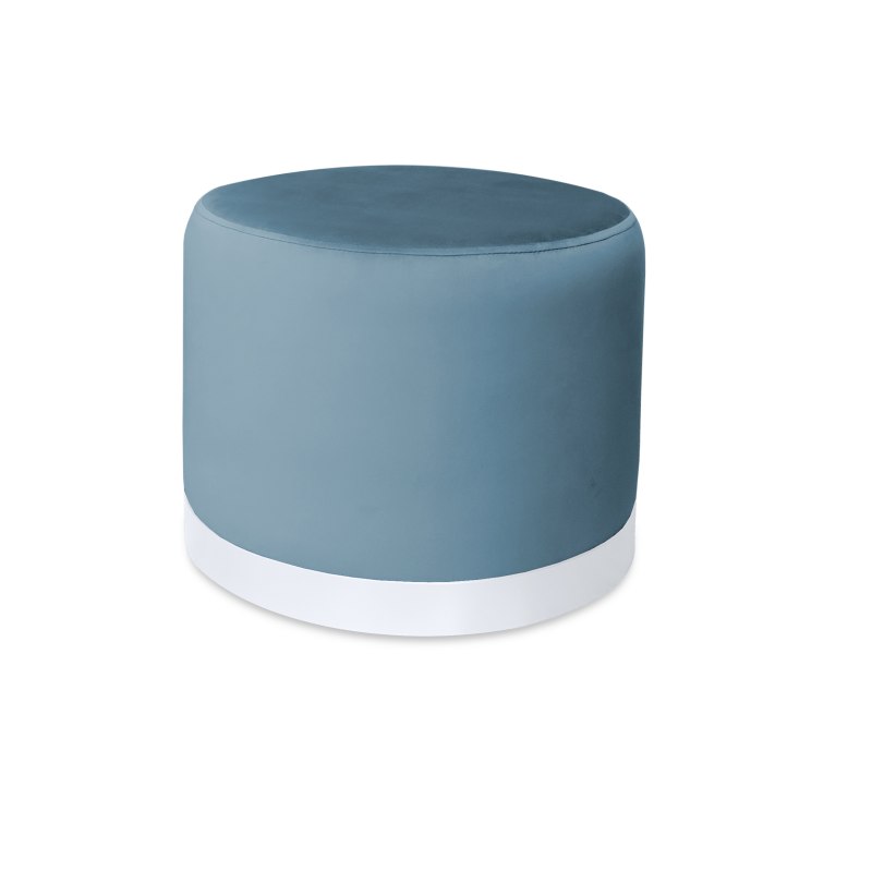 Pufa LUX welurowa z białą podstawą MG33 – elegancka pufa glamour do salonu