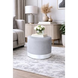 Pufa LUX welurowa z białą podstawą MG39 – elegancka pufa glamour do salonu