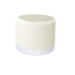Pufa LUX welurowa z białą podstawą MG50 – elegancka pufa glamour do salonu