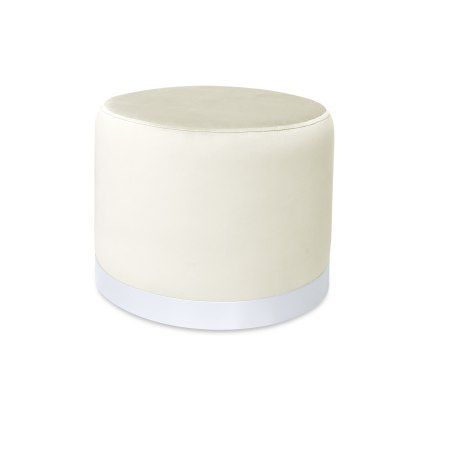 Pufa LUX welurowa z białą podstawą MG50 – elegancka pufa glamour do salonu