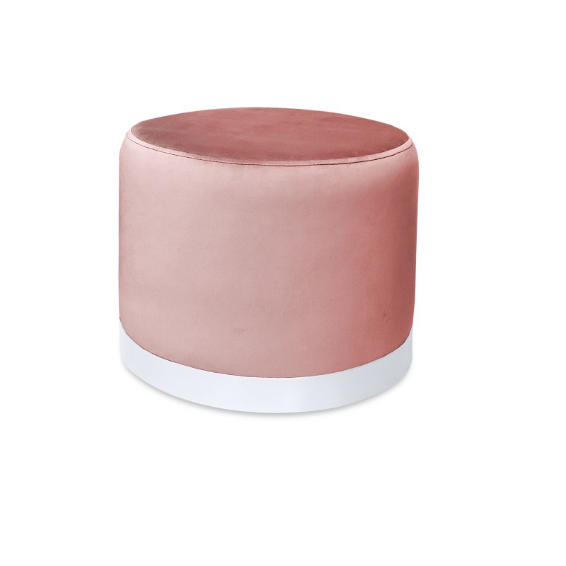 Pufa LUX welurowa z białą podstawą MG58 – elegancka pufa glamour do salonu