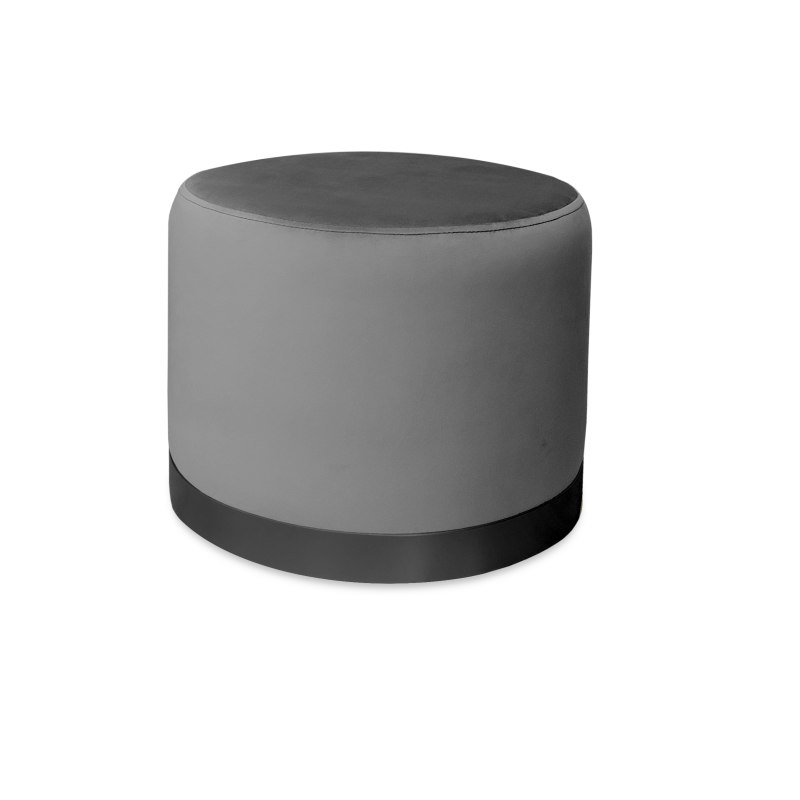 Pufa LUX welurowa z czarną podstawą BL14 – elegancka pufa glamour do salonu