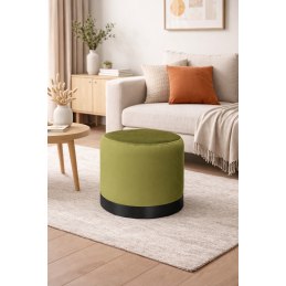 Pufa LUX welurowa z czarną podstawą BL75 – elegancka pufa glamour do salonu