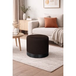 Pufa LUX welurowa z czarną podstawą MG05 – elegancka pufa glamour do salonu