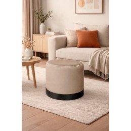 Pufa LUX welurowa z czarną podstawą MG06 – elegancka pufa glamour do salonu
