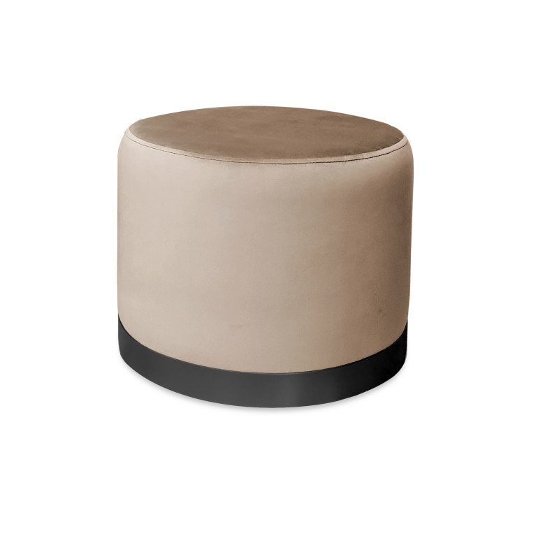 Pufa LUX welurowa z czarną podstawą MG06 – elegancka pufa glamour do salonu