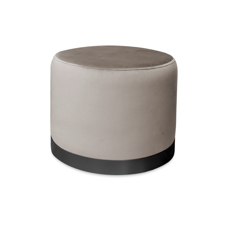 Pufa LUX welurowa z czarną podstawą MG09 – elegancka pufa glamour do salonu