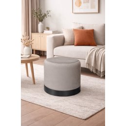 Pufa LUX welurowa z czarną podstawą MG09 – elegancka pufa glamour do salonu