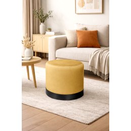 Pufa LUX welurowa z czarną podstawą MG15 – elegancka pufa glamour do salonu