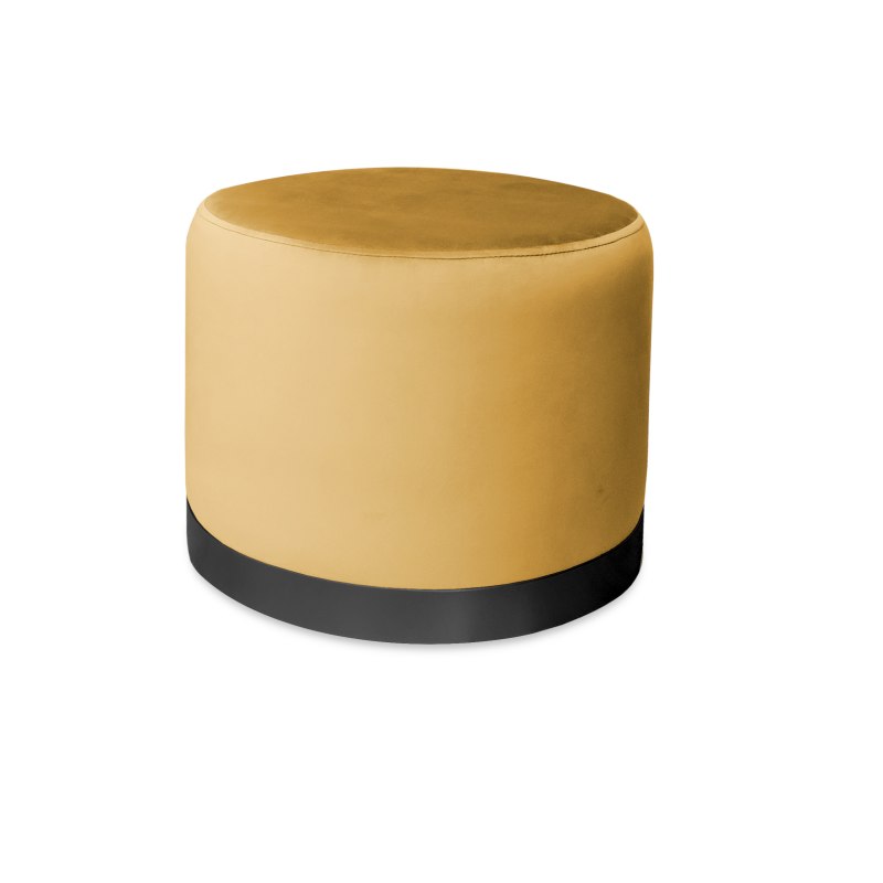 Pufa LUX welurowa z czarną podstawą MG15 – elegancka pufa glamour do salonu