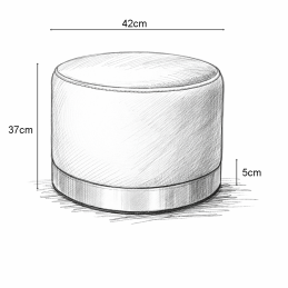 Pufa LUX welurowa z czarną podstawą MG17 – elegancka pufa glamour do salonu