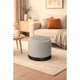 Pufa LUX welurowa z czarną podstawą MG17 – elegancka pufa glamour do salonu