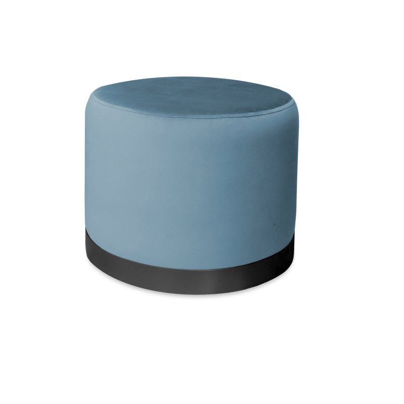 Pufa LUX welurowa z czarną podstawą MG33 – elegancka pufa glamour do salonu