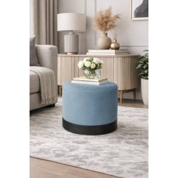 Pufa LUX welurowa z czarną podstawą MG33 – elegancka pufa glamour do salonu