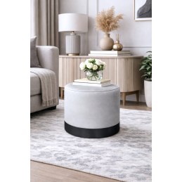 Pufa LUX welurowa z czarną podstawą MG39 – elegancka pufa glamour do salonu