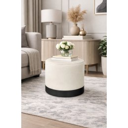 Pufa LUX welurowa z czarną podstawą MG50 – elegancka pufa glamour do salonu