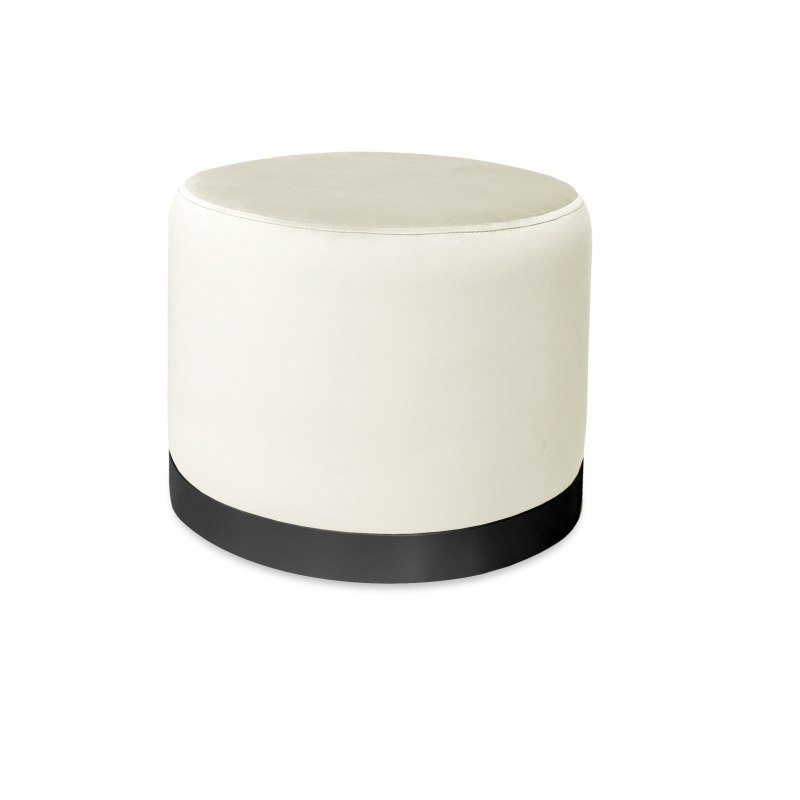 Pufa LUX welurowa z czarną podstawą MG50 – elegancka pufa glamour do salonu