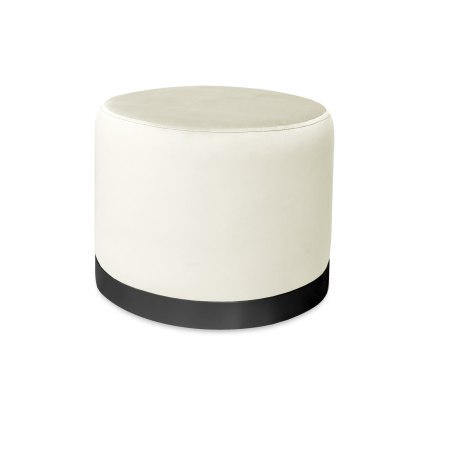 Pufa LUX welurowa z czarną podstawą MG50 – elegancka pufa glamour do salonu